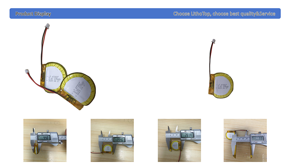 473027 lipo round shaped battery