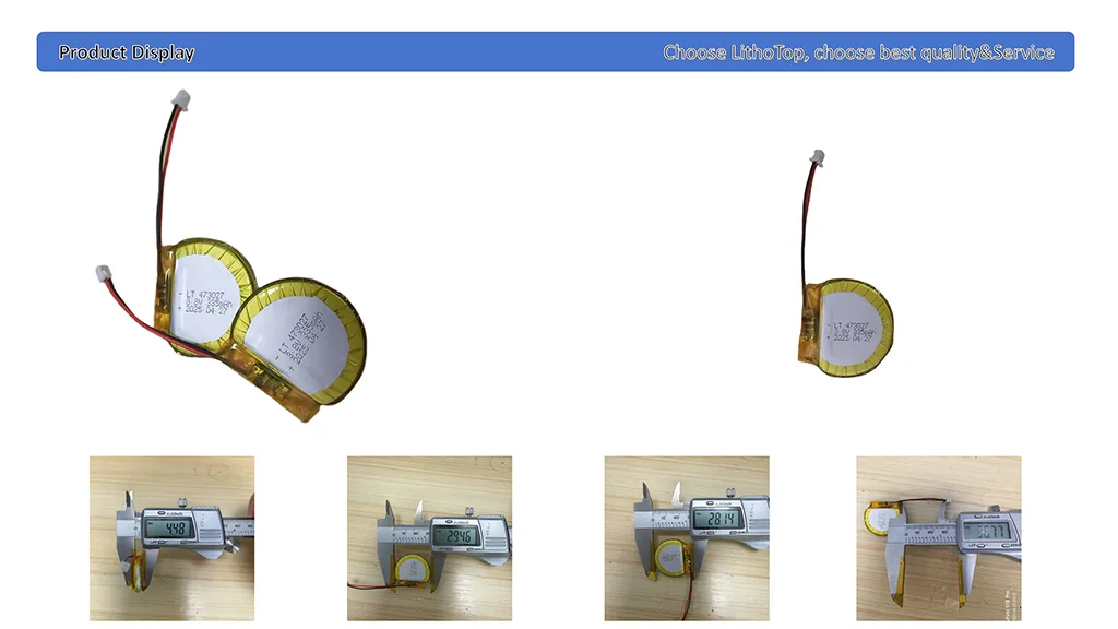 473027 lipo round shaped battery