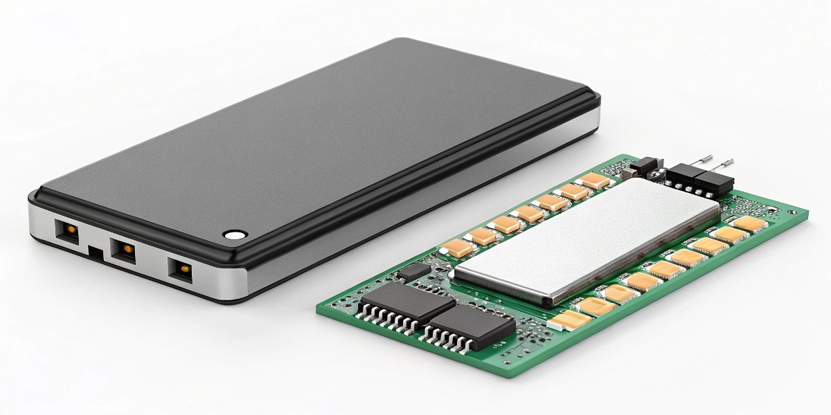 A close-up of a quality LiPo cell and its advanced protection circuit module