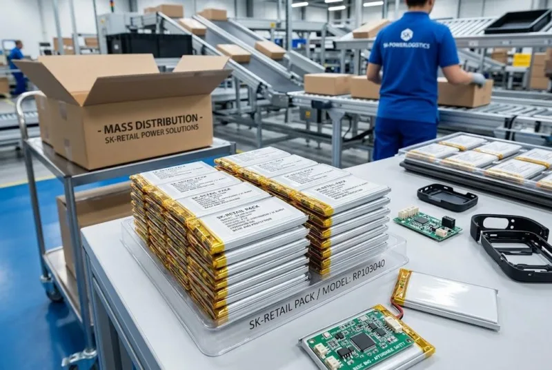 Standardized Lipo Battery Packs On A Factory Production Line For Mass Iot And Consumer Electronics.