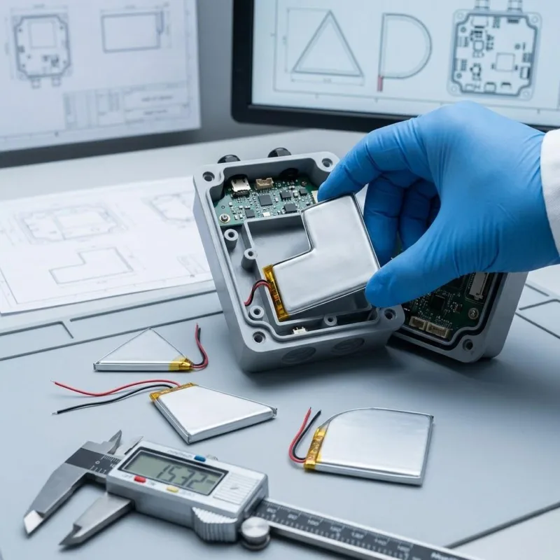Custom Triangle And L Shaped Lipo Batteries For Industrial Iot Sensor Integration.