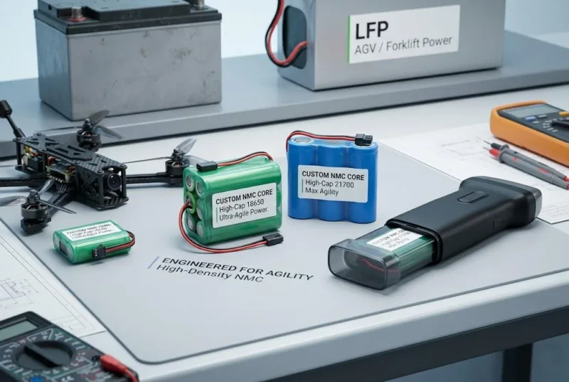 High Density Nmc Battery Packs Using 18650 And 21700 Cells For Drones And Portable Medical Devices.
