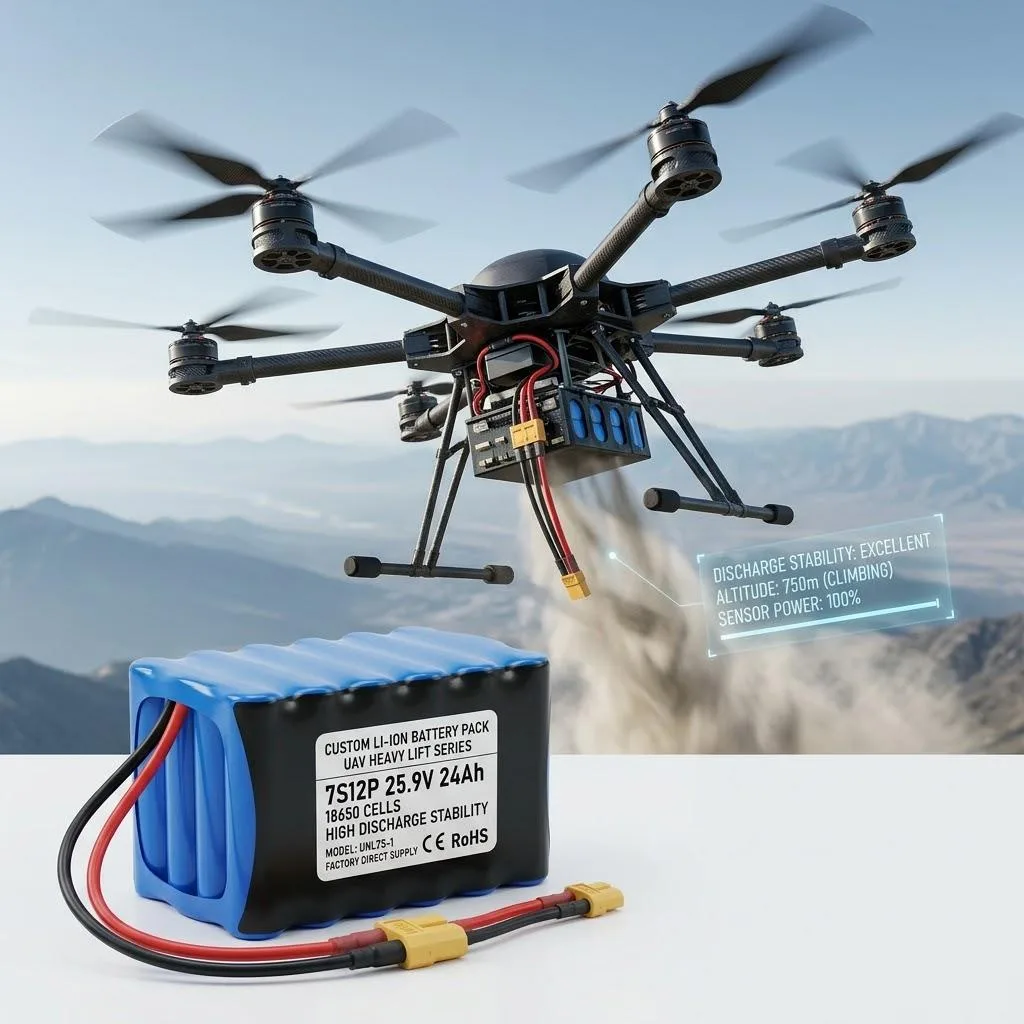 High Rate Lipo Battery For Heavy Lift Uavs Preventing Voltage Drops Under 150c Burst Loads.