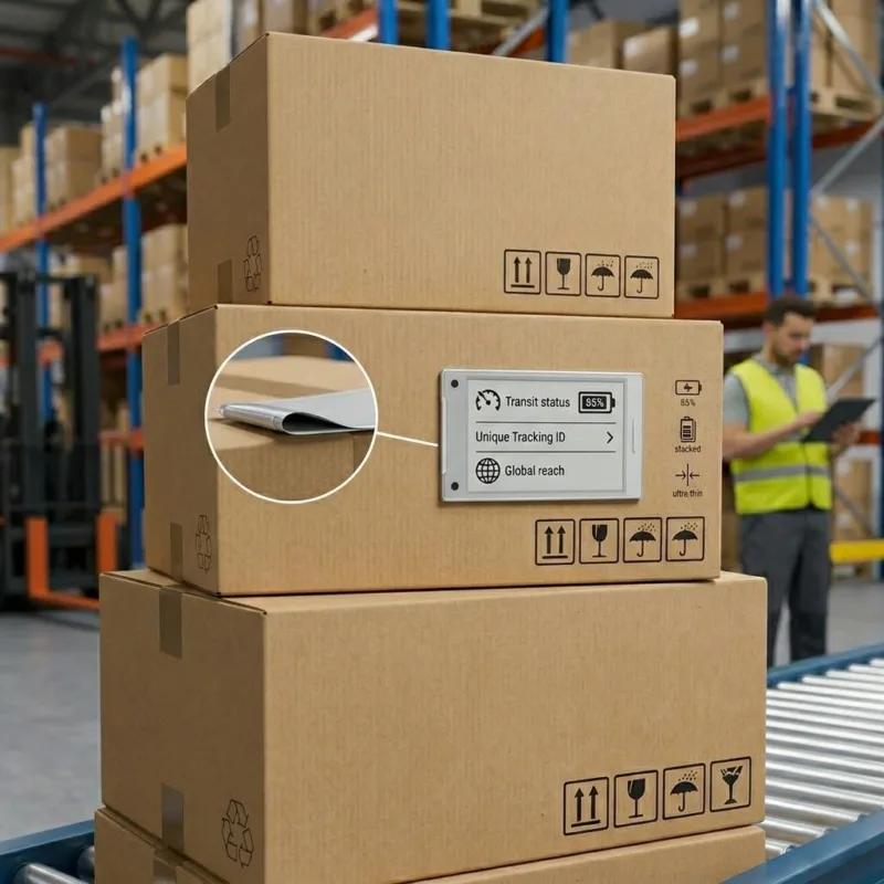 Industrial Iot Tracking Tag On Warehouse Shipping Boxes Powered By Low Self Discharge Battery Chemistry.