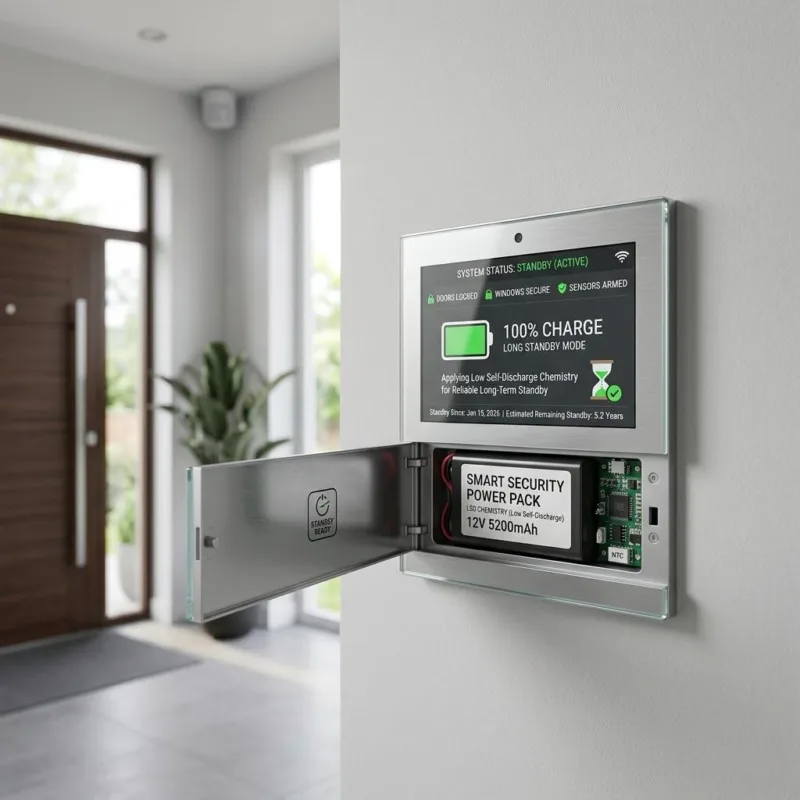 Smart Home Security Control Panel Featuring High Capacity Standby Lipo Battery.