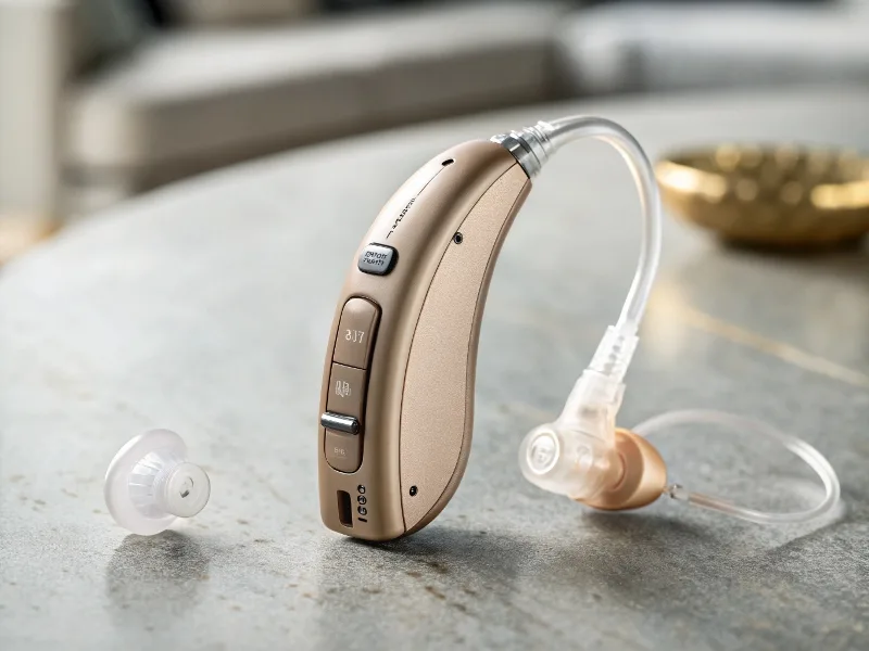 A Discreet Modern Hearing Aid With A Sleek Ergon