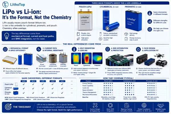 Pouch Vs Cylindrical Vs Prismatic Lithium Ion Comparison