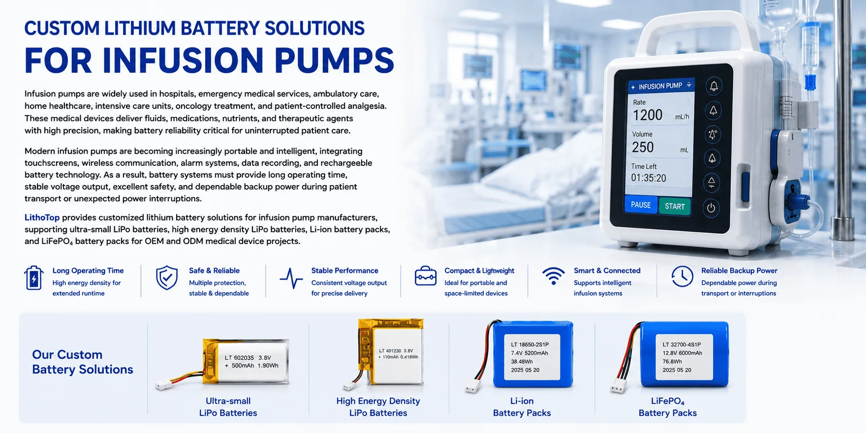 Customize Battery For Infusion Pump